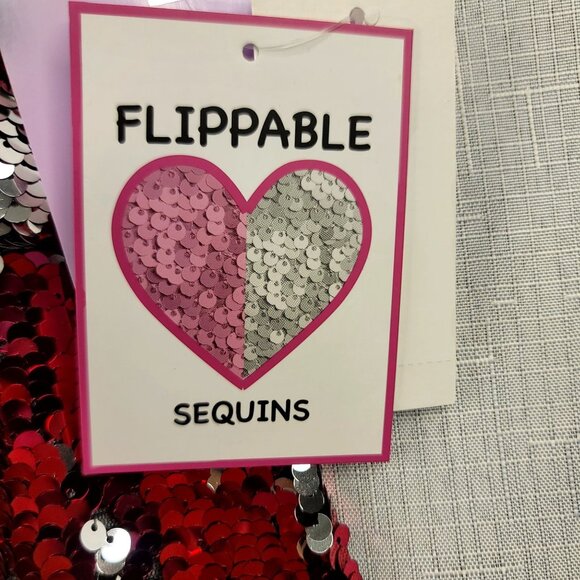 Lavender Girls Sequin Dress Flippable Sequins Silver/Hot Pink/Red Size 14/16 - Picture 5 of 11